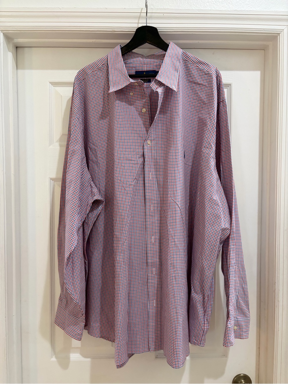 Ralph Lauren Red & Blue Micro-Check Button-Down Shirt Size 4XL